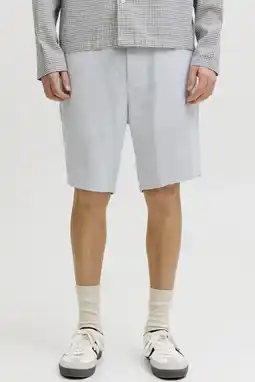 Wehkamp JACK & JONES PANTS STUDIO JPSTACE tapered chino short met linnen lichtblauw aanbieding