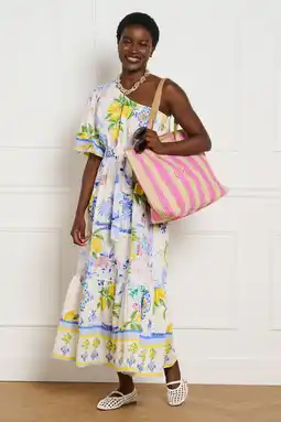 Wehkamp LOLALIZA one shoulder zomerjurk met ceintuur en print - meerkleurig aanbieding