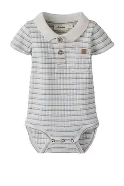 Wehkamp LIL' ATELIER BABY geruit romper gebreid ecru aanbieding