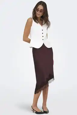 Wehkamp ONLY midi rok bruin aanbieding