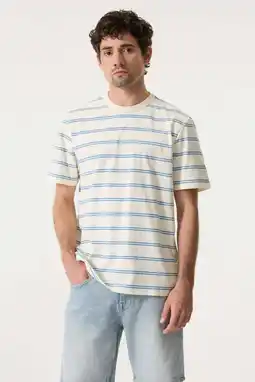 Wehkamp Garcia relaxed fit gestreept T-shirt - antiek wit aanbieding