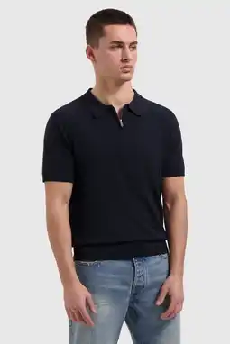 Wehkamp Pure Path regular polo donkerblauw aanbieding