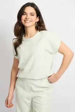Wehkamp CS the Label glitter top mintgroen aanbieding