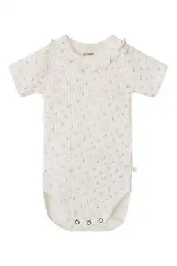 Wehkamp LIL' ATELIER BABY katoenen romper met ruches en print - ecru aanbieding
