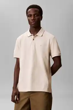 Wehkamp Calvin Klein regular polo ecru aanbieding