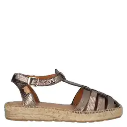 Wehkamp Toni Pons Evian leren espadrilles met dierenprint bruin metallic aanbieding