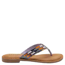 Wehkamp Lazamani Tess leren teenslippers gevlochten lila aanbieding