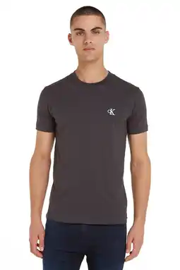 Wehkamp CALVIN KLEIN JEANS slim fit T-shirt van katoen zwart aanbieding