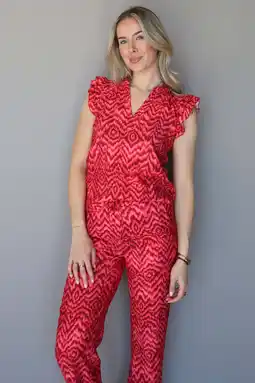 Wehkamp Elvira Collections rechtvallende top met print - roze aanbieding