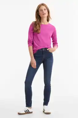 Wehkamp Anytime regular waist skinny jeans donker gewassen blauw aanbieding