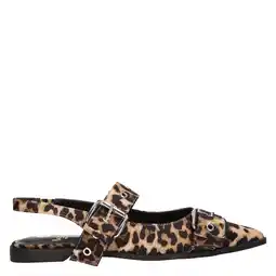 Wehkamp La Strada slingback loafers met panterprint beige/zwart aanbieding