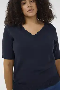 Wehkamp Kaffe Curve T-shirt donkerblauw aanbieding