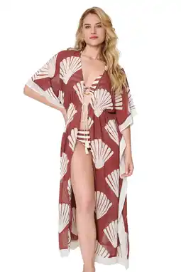 Wehkamp LingaDore strandtuniek bruin/wit aanbieding