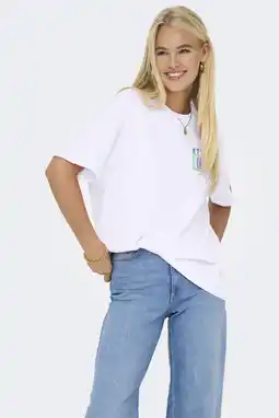 Wehkamp ONLY T-shirt met backprint wit aanbieding