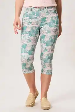 Wehkamp Miss Etam slim regularwaist gebloemde capri groen aanbieding