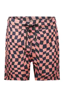 Wehkamp No Way Monday zwemshort geruit zalm/zwart aanbieding