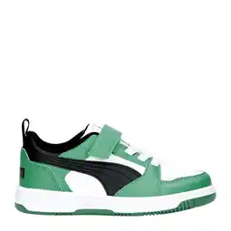Wehkamp Puma Rebound V6 Low sneakers wit/zwart/groen aanbieding