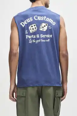 Wehkamp Deus Ex Machina tanktop met backprint blauw aanbieding