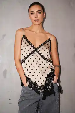 Wehkamp Gossia top met stippen beige aanbieding