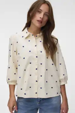 Wehkamp VERO MODA top met hartjes ecru aanbieding