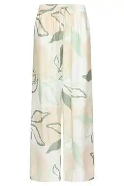 Wehkamp Smashed Lemon rayon straight leg casual gebloemde broek - lichtgroen aanbieding