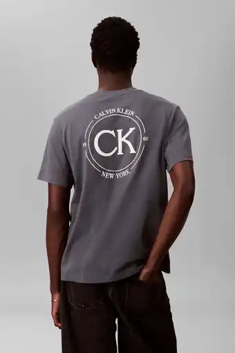 Wehkamp CALVIN KLEIN JEANS relaxed T-shirt met backprint grijsblauw aanbieding