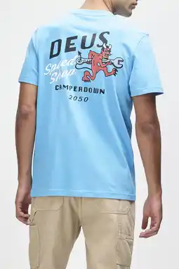 Wehkamp Deus Ex Machina regular T-shirt met backprint blauw aanbieding