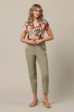 Wehkamp Co Woman straight regularwaist broek kaki aanbieding