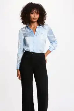 Wehkamp Morgan satijnen blouse lichtblauw aanbieding