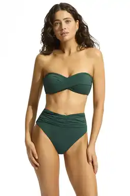Wehkamp Seafolly Collective high waist bikinibroekje donkergroen aanbieding