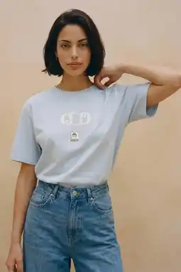 Wehkamp VERO MODA T-shirt met backprint - lichtblauw aanbieding