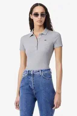 Wehkamp Lacoste polo grijs rib gebreid aanbieding