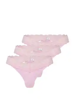 Wehkamp ONLY string ONLCHLOE (set van 3) roze aanbieding