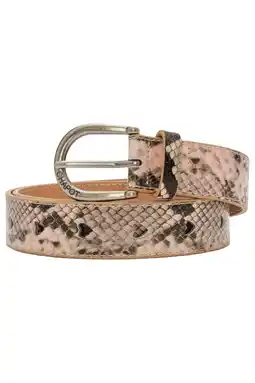 Wehkamp Fabienne Chapot leren riem Cut it Out Heart met slangenprint beige aanbieding