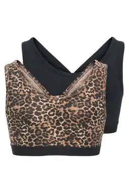 Wehkamp KIDS ONLY GIRL bh top - bruin/zwart (set van 2) aanbieding