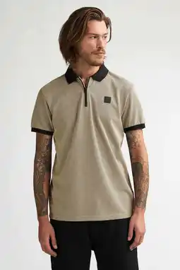 Wehkamp Petrol Industries regular polo beige aanbieding