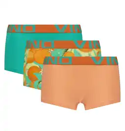 Wehkamp Vingino katoenen short met print - oranje/groen (set van 3) aanbieding
