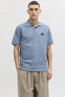 Wehkamp JACK & JONES regular polo met textuur blauw aanbieding