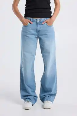 Wehkamp America Today lowwaist straight fit jeans light blue denim aanbieding