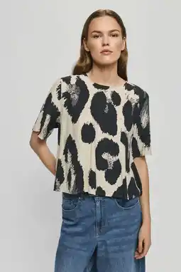 Wehkamp MSCH Copenhagen top met panterprint ecru aanbieding