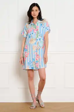 Wehkamp LOLALIZA gebloemde blousejurk - blauw aanbieding