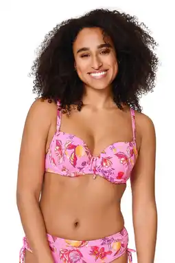 Wehkamp LingaDore voorgevormde beugel bikinitop met lurex roze aanbieding