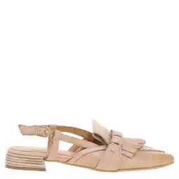Wehkamp Mjus leren slingback loafers lichtbruin aanbieding
