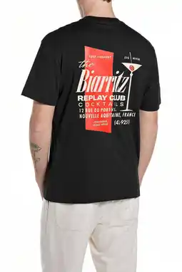 Wehkamp REPLAY regular T-shirt met backprint zwart aanbieding