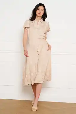 Wehkamp LOLALIZA gebloemde midi jurk beige aanbieding