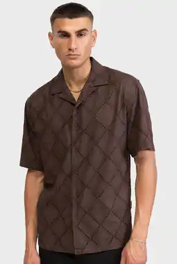 Wehkamp Redefined Rebel regular casual overhemd broderie bruin aanbieding