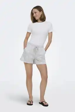 Wehkamp ONLY regular highwaist gebloemde bermuda short lichtgrijs aanbieding