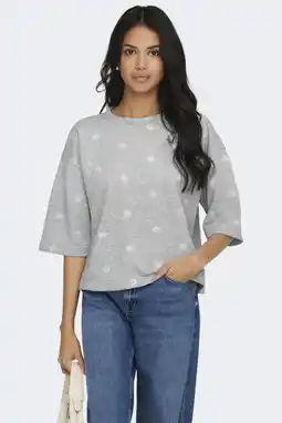 Wehkamp ONLY gebloemde sweater grijs aanbieding