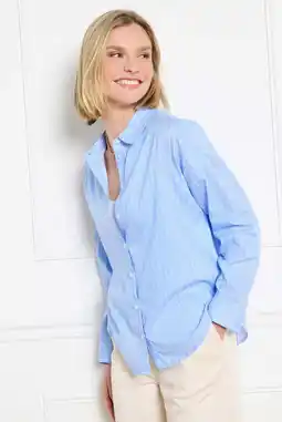 Wehkamp LOLALIZA gestreepte blouse met linnen blauw aanbieding
