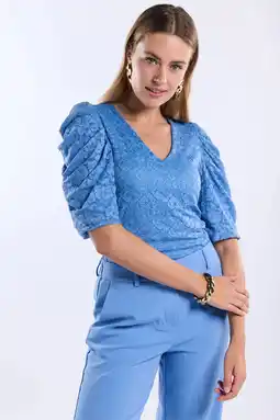 Wehkamp Freebird gebloemde top blauw aanbieding